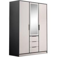 DREHTÜRENSCHRANK Livo mit 3 Türen und 3 Schubladen, kaschmir+schwarz, 150 cm - Kaschmir/Schwarz, Holzwerkstoff (150/200/57cm) - Beautysofa