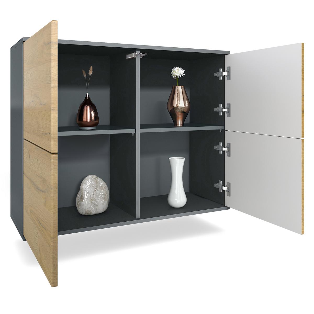 KOMMODE Rova Eiche Ribbeck - Alteiche, Holzwerkstoff (92.5/73.5/35cm) - Vladon