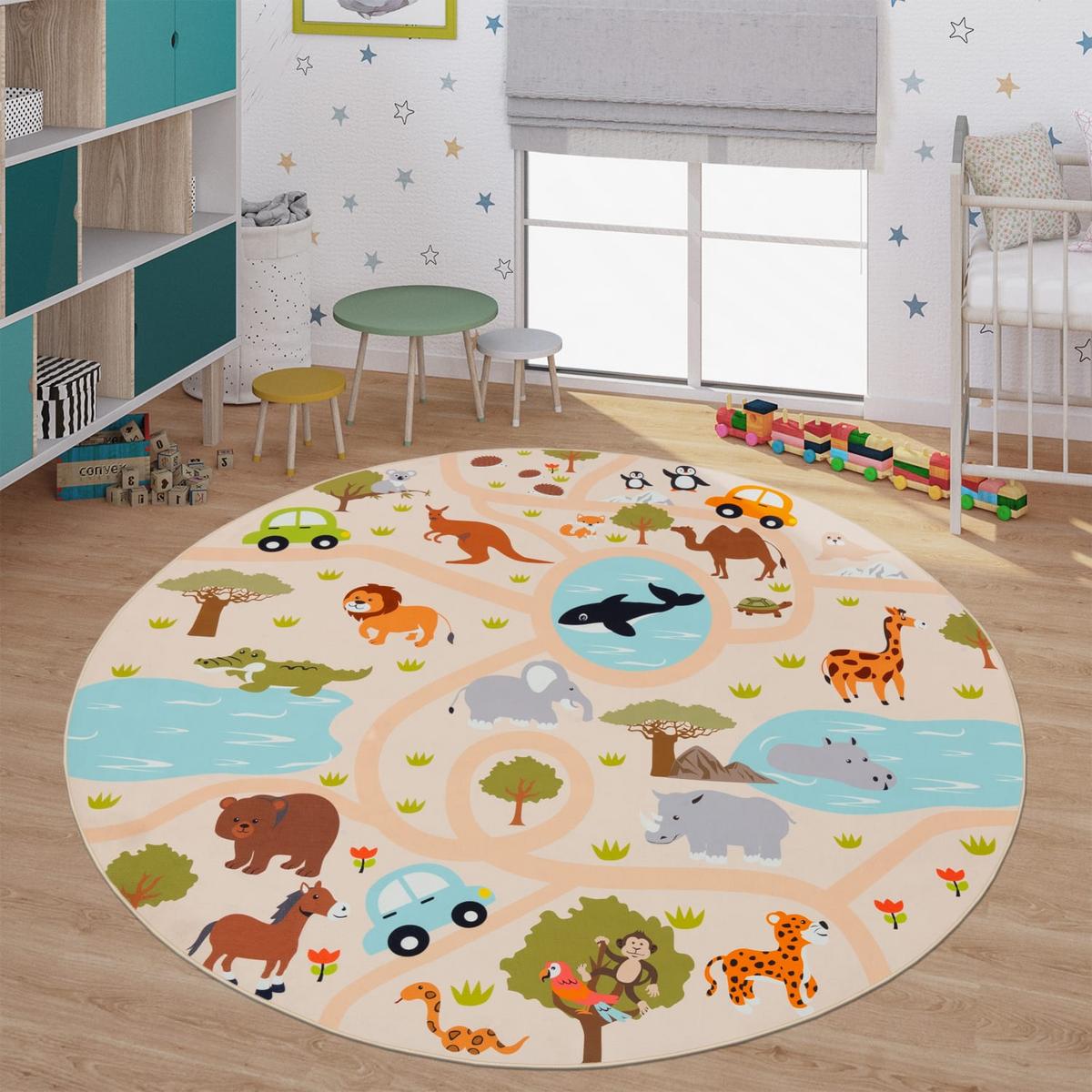 KINDERTEPPICH Bunt Ø 160 cm - Multicolor, Kunststoff (160/160cm) - TT Home