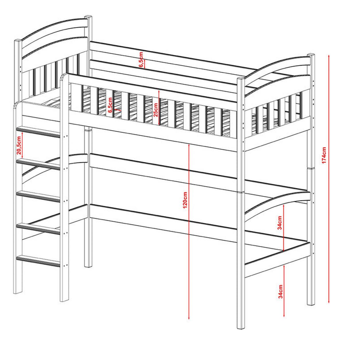 BETT 90/200 Camille Weiß - Weiß, Holz (90/200cm) - Petits-meubles