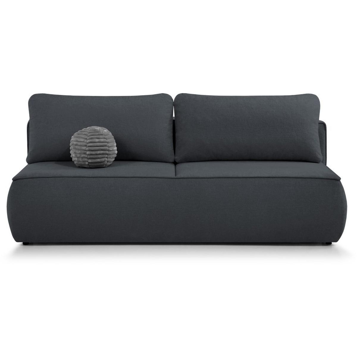 SCHLAFSOFA Darling 2-Sitzer, mit Bettkasten, Schwarz - Schwarz, Textil (210/92/100cm) - Beautysofa