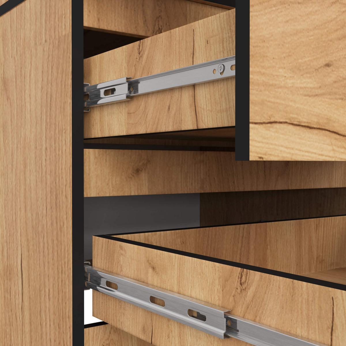 KLEIDERSCHRANK Eiche Craft 180/60/51 - Eiche San Remo, Holzwerkstoff (60/180/51cm) - RAUMHIRSCH FURNITURE