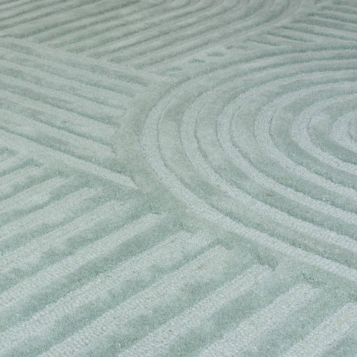 WOLLTEPPICH LEVEN, geometrisch, aus Wolle, Entenei-Blau, 200 x 290 cm - Blau, Textil (200/290cm) - KADIMA DESIGN