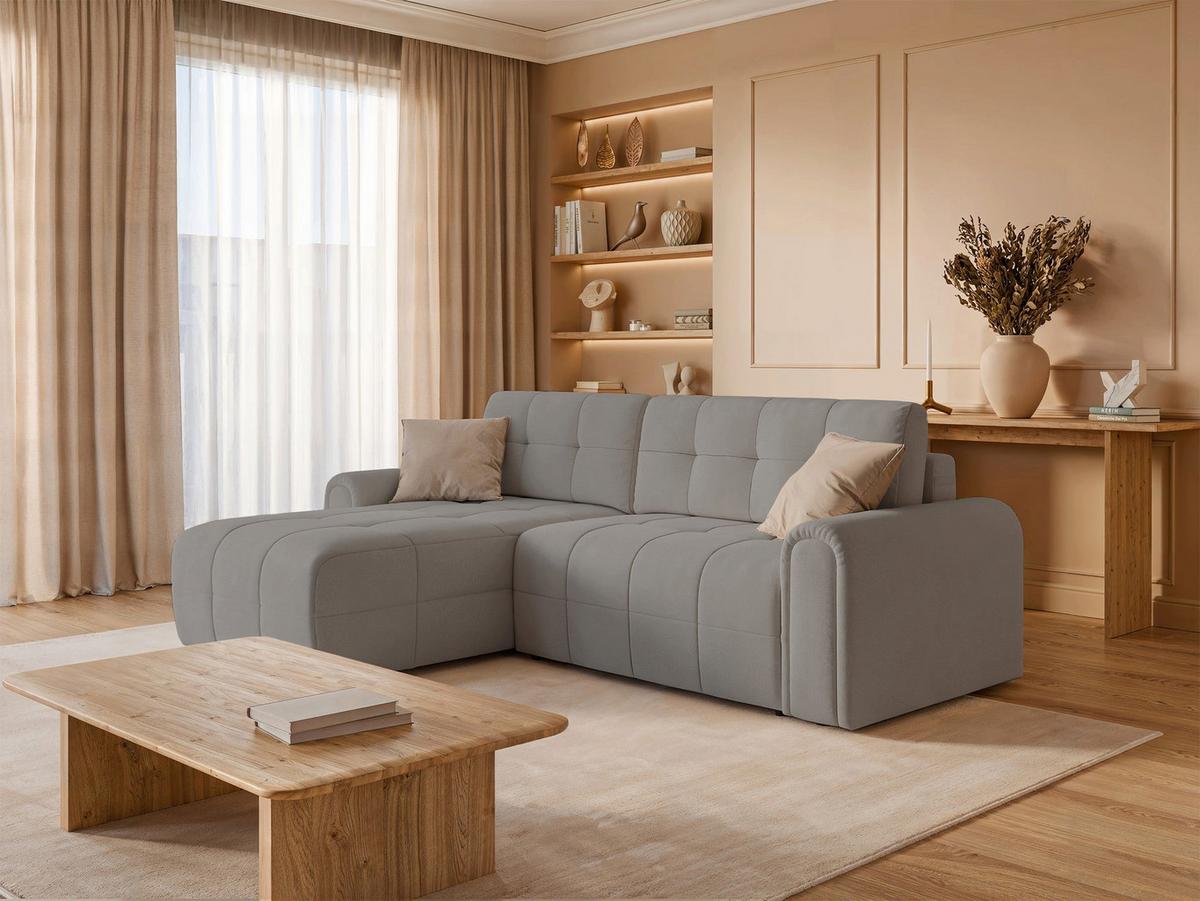ECKSOFA Simolla Greige links - Taupe/Schwarz, Kunststoff/Textil (268/180cm) - Selsey