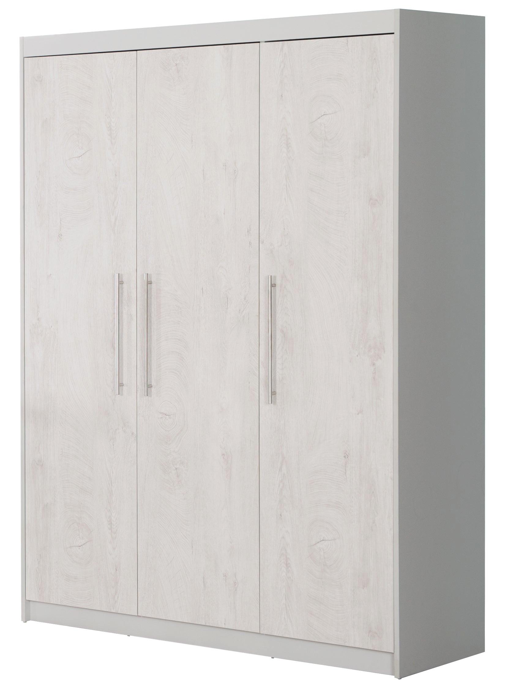 KLEIDERSCHRANK Maren 2 - Hellgrau, Holzwerkstoff/Metall (131/190/52cm) - Roba