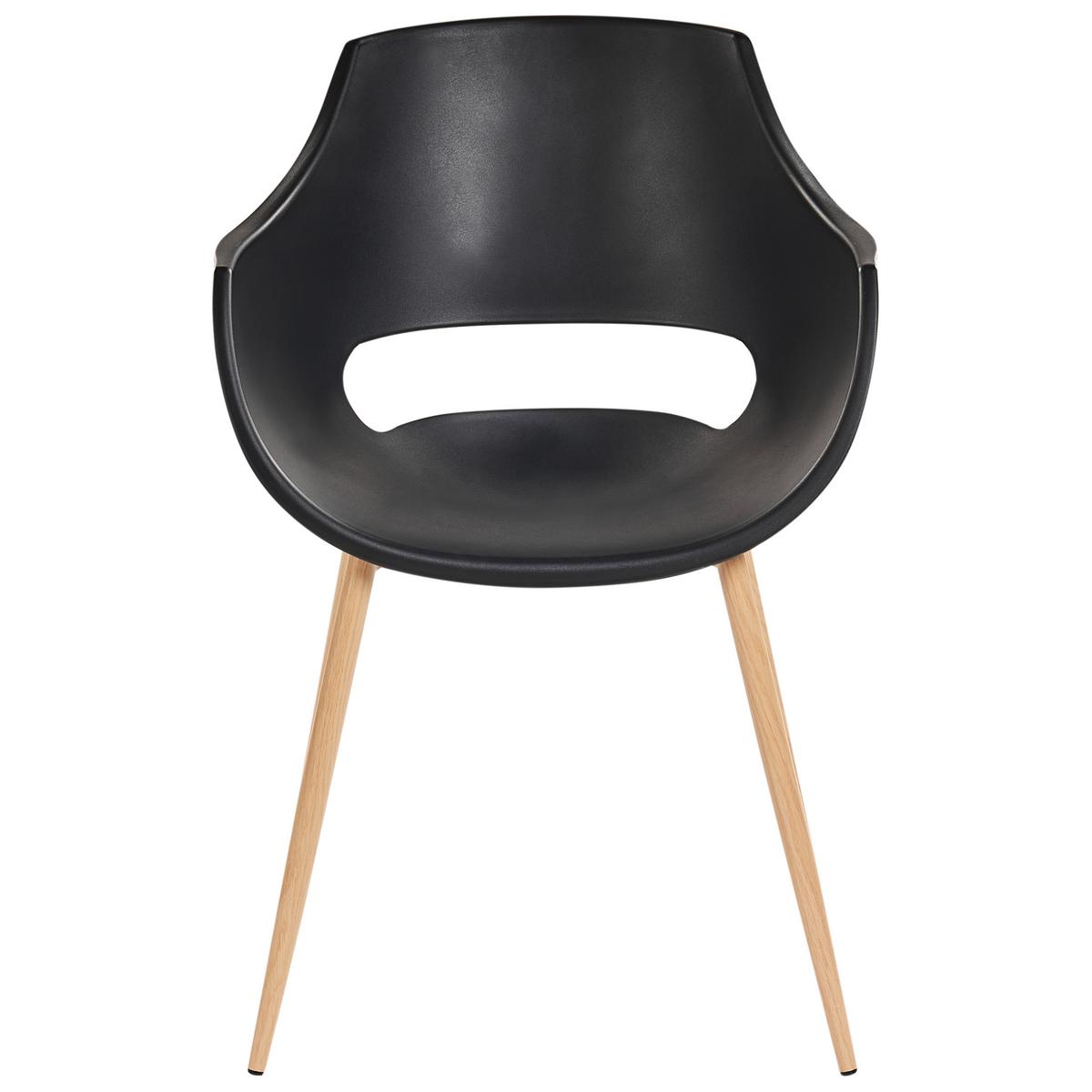 ESSZIMMERSTUHL 4er-Set Schwarz Millers - Schwarz/Braun, Kunststoff (55/82/60cm) - Beliani