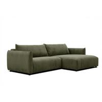 ECKSOFA TAUER 5-Sitzer, olivgrün - Schwarz/Olivgrün, Holzwerkstoff/Kunststoff (292/174cm) - Wozimo