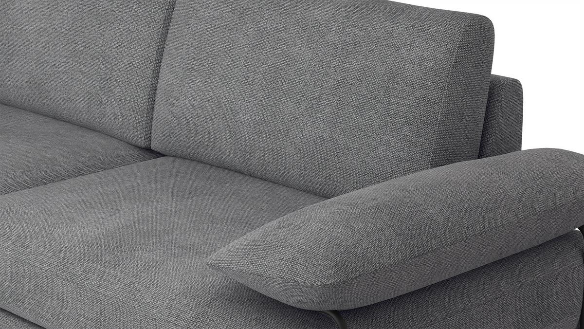 SOFA LORI 3-Sitzer, grau - Schwarz/Grau, Holzwerkstoff/Textil (245/87/96cm) - Wozimo