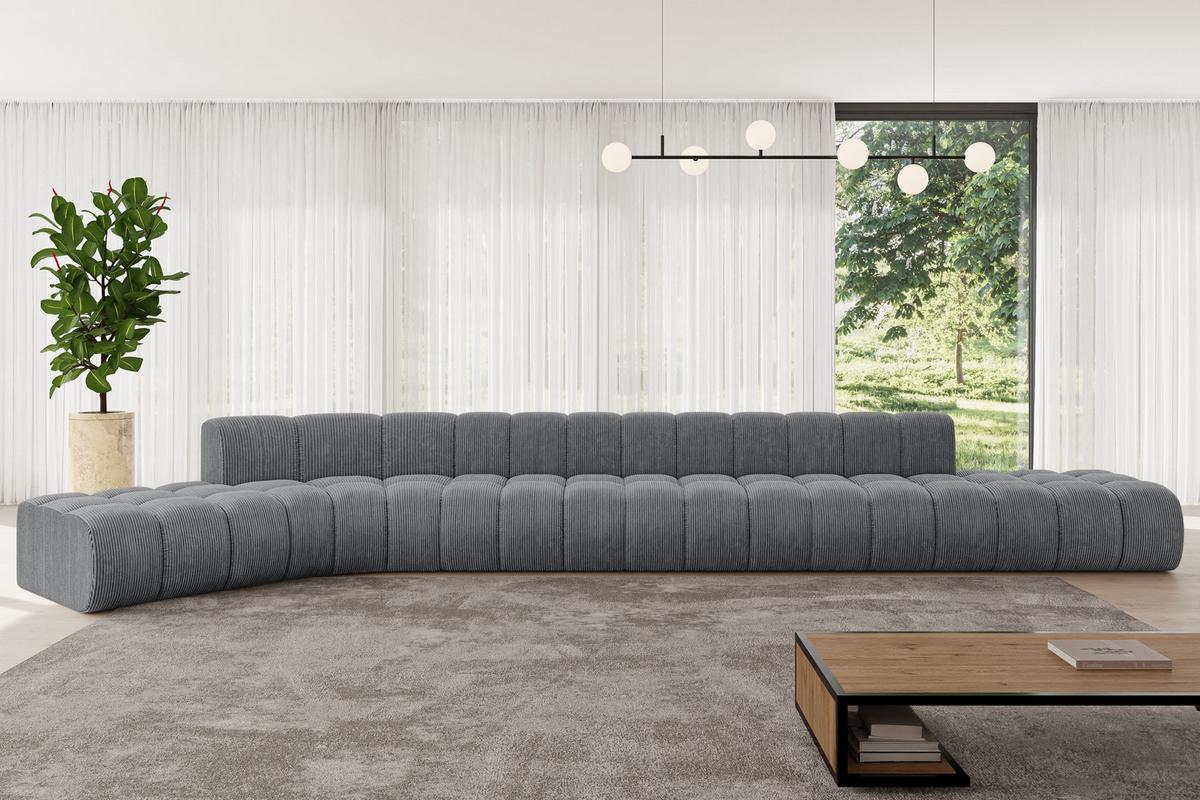 ECKSOFA modulares Sofa Solven-L3 - 562x174x70 cm Dunkelgrau - Dunkelgrau, Holzwerkstoff/Textil (562/174cm) - ALTDECOR