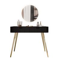 SCHMINKTISCH ZAIRA mit LED Spiegel Schwarz - Schwarz, Holzwerkstoff (103/80/49cm) - Lookway