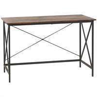 SCHREIBTISCH dunkler Holzfarbton 115/60/76 cm Futon - Dunkelgrau, Holzwerkstoff (60/115/76cm) - Beliani