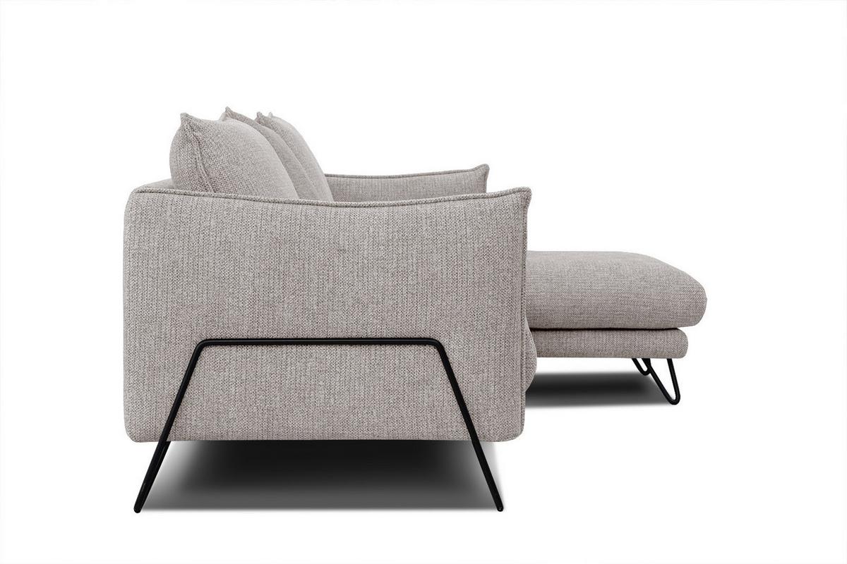 ECKSOFA HOSTEN 4-Sitzer, beige - Beige/Schwarz, Holzwerkstoff/Textil (269/158cm) - Wozimo