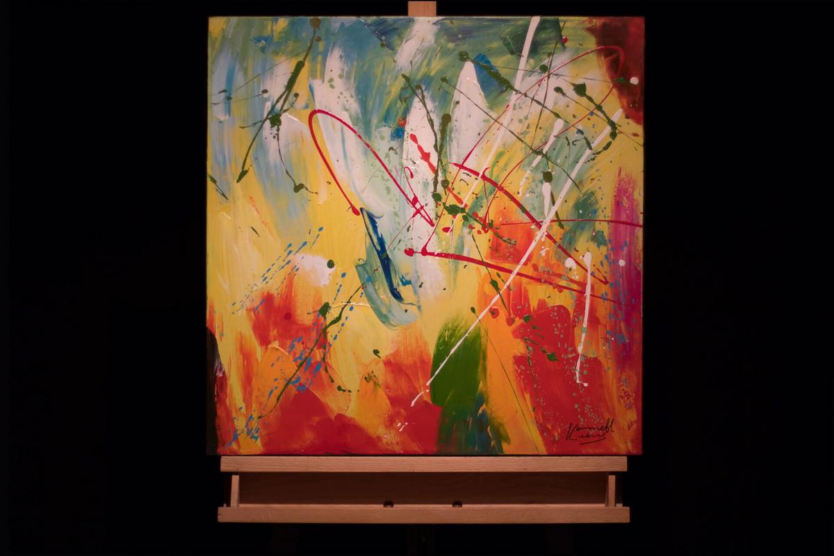ÖLGEMÄLDE 60/60 cm - Multicolor, Holz/Textil (60/60cm) - KUNSTLOFT
