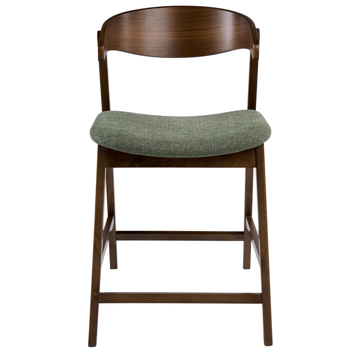 BARSTUHL 2er-Set Dunkelgrün/Braun Lilly - Braun/Grün, Holz (52/87/60cm) - Beliani