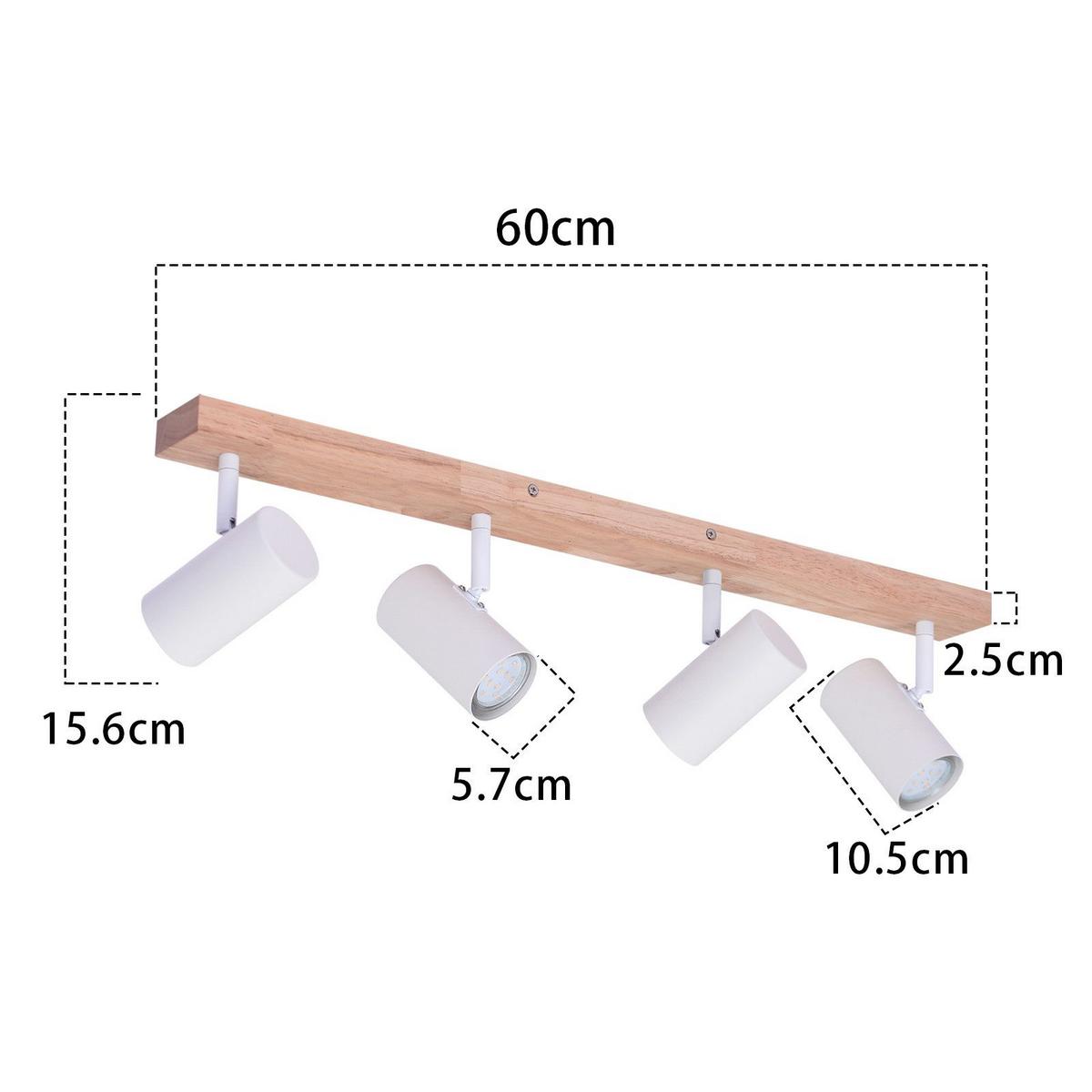 DECKENSTRAHLER Koblenz 4-flammig 60/10.5/14.5 cm - Braun, Metall (60/10.5/14.5cm) - Nettlife