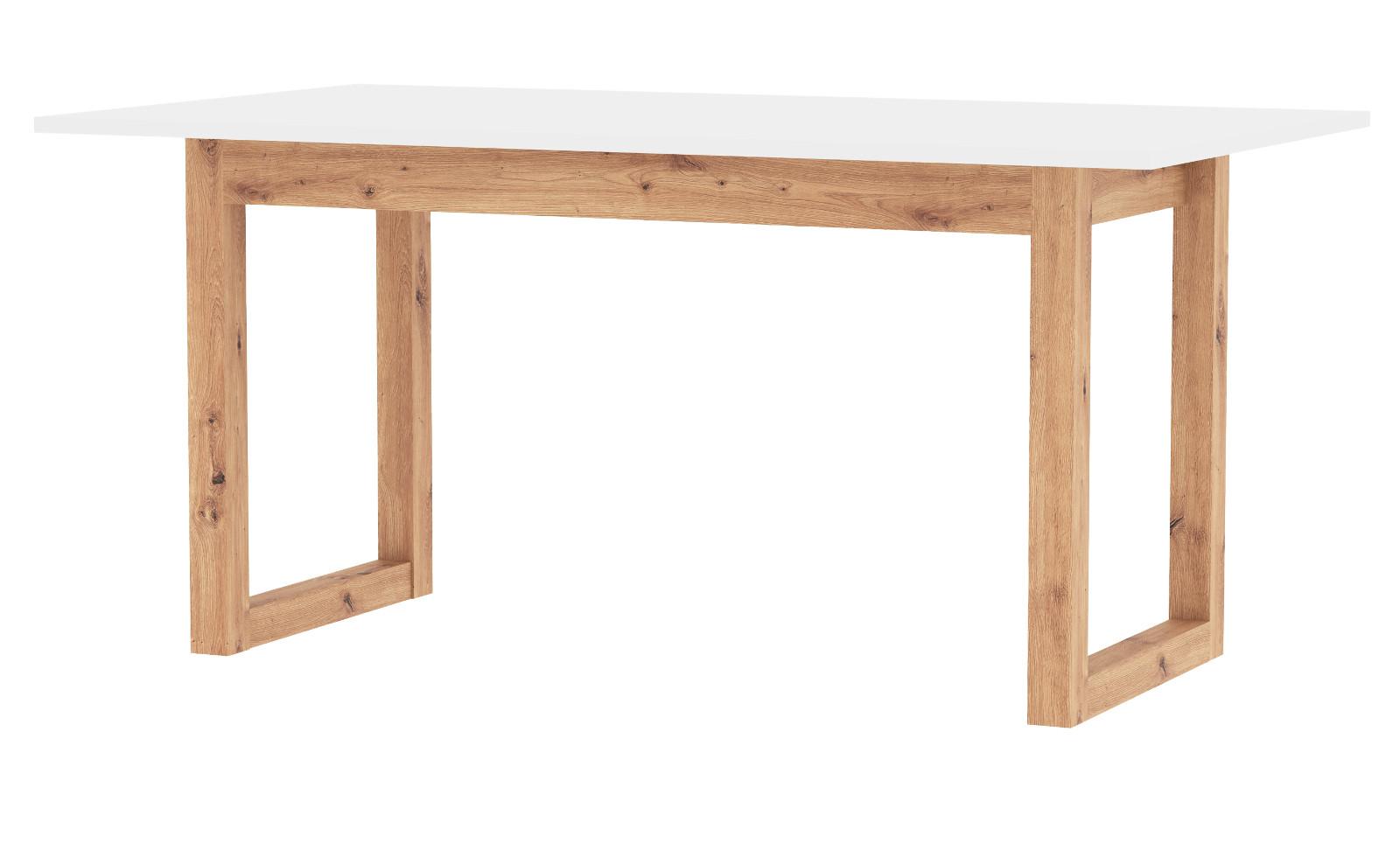 ESSTISCH weiß, Eiche Artisan 160/200 x 90cm, Küchentisch ausziehbar - Weiß/Eiche Artisan, Holzwerkstoff (90/160/75cm) - Furn.Design