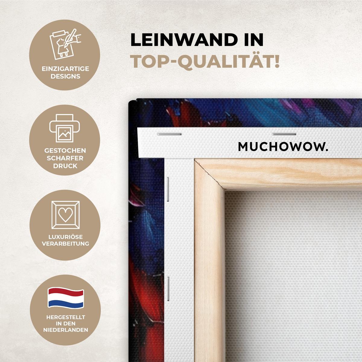 LEINWANDBILD 2er Set Baum - Farbenfroh - Malerei-Look - Abstrakt 120x90 cm - Multicolor, Textil (120/90cm) - MuchoWow