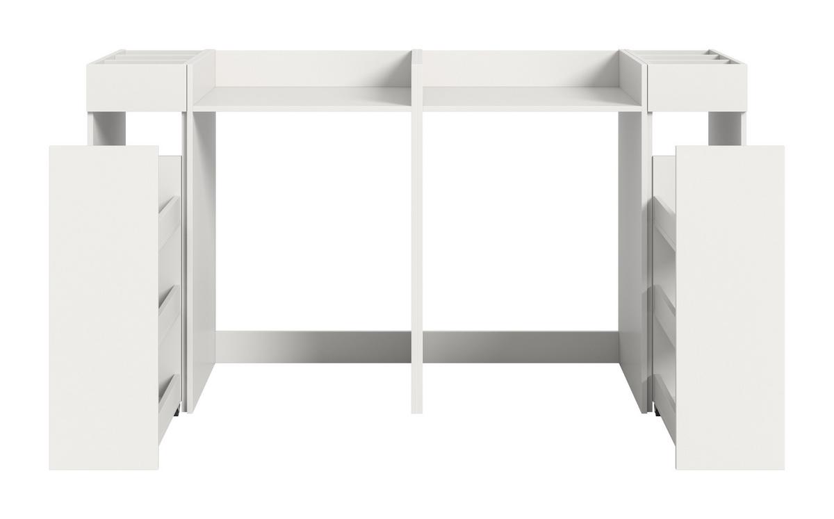 WASCHMASCHINENUMBAU weiß Set 4-teilig, Überbauschränke und Anstellregale - Schwarz/Weiß, Holzwerkstoff/Kunststoff (190/101/60cm) - Inn.Furn