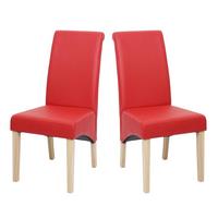ESSZIMMERSTUHL Rot 2er-Set - Rot, Textil (46/99/50cm) - MCW