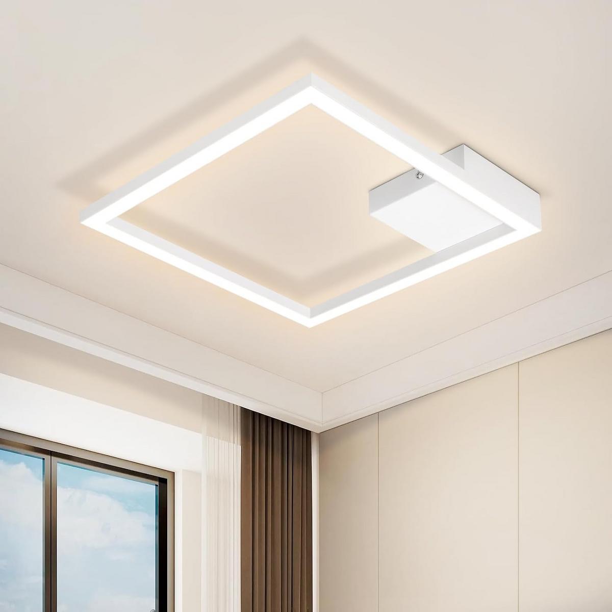LED-DECKENLEUCHTE Dornwall 29.4/3.8/29.4 cm - Weiß, Metall (29.4/29.4/3.8cm) - ZMH