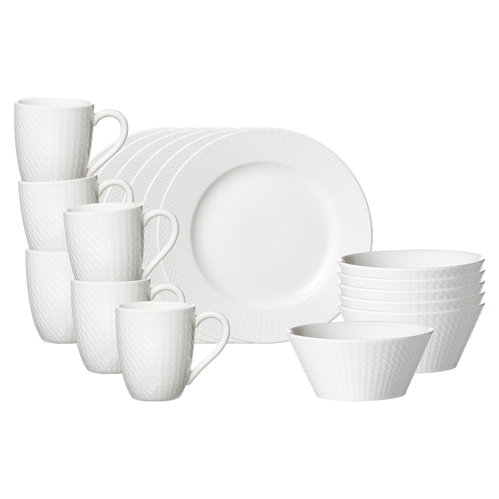 FRÜHSTÜCKS-SET Saphir weiß 18-tlg. - Weiß, Keramik (2/2/2cm) - Ritzenhoff Breker