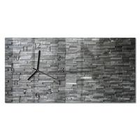 WANDUHR aus Glas 60x30 cm - Steinstruktur - Grau, Glas (60/30/0.4cm) - TULUP