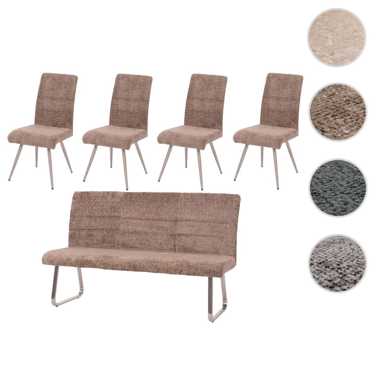 ESSZIMMER-SET Braun 5er-Set - Braun, Textil (180/99/65cm) - MCW