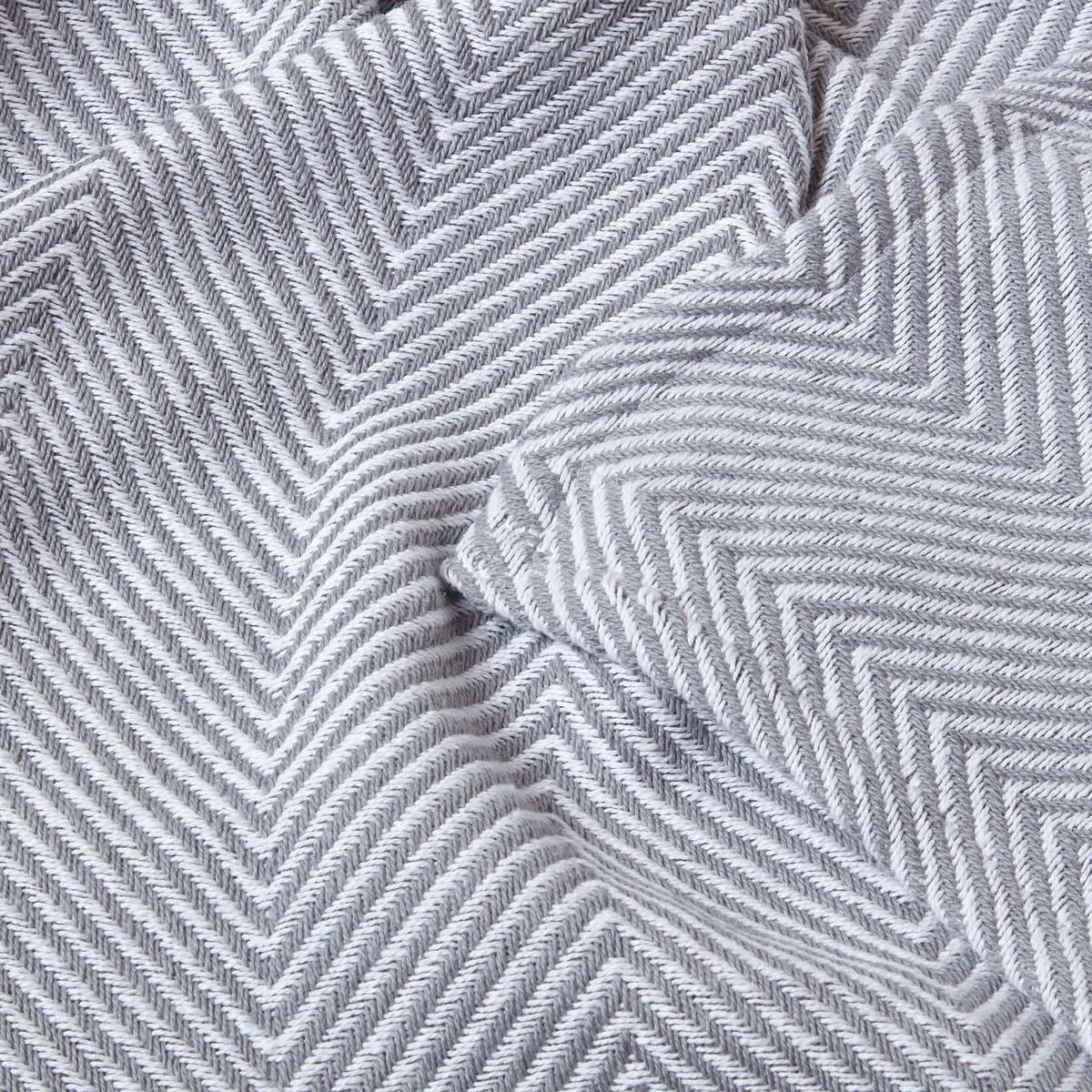 WOHNDECKE Halden 150/200 cm, Chevron-Muster 100% Baumwolle - Grau, Textil (150/200cm) - Homescapes