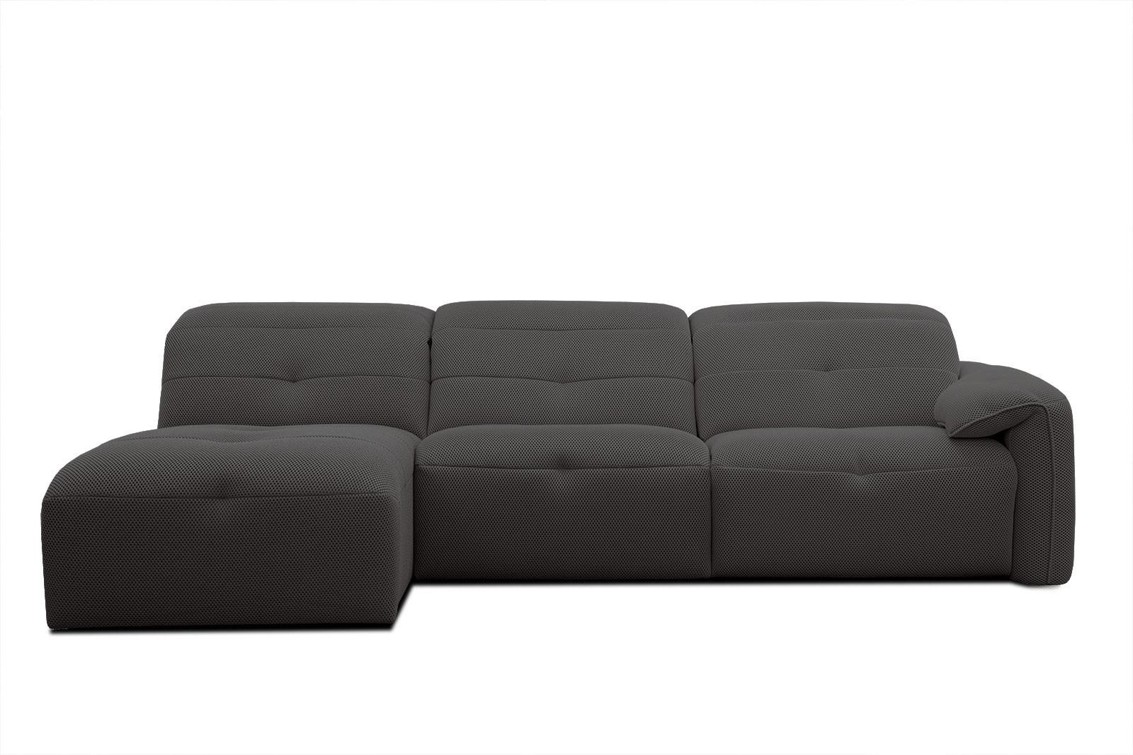 ECKSOFA TRENTO 4-Sitzer, dunkelgrau - Dunkelgrau/Schwarz, Holzwerkstoff/Kunststoff (165/262cm) - Wozimo