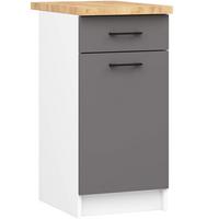 UNTERSCHRANK Weiß, Graphit Grau 85/40/46 - Dunkelgrau/Weiß, Holzwerkstoff (40/85/46cm) - RAUMHIRSCH FURNITURE