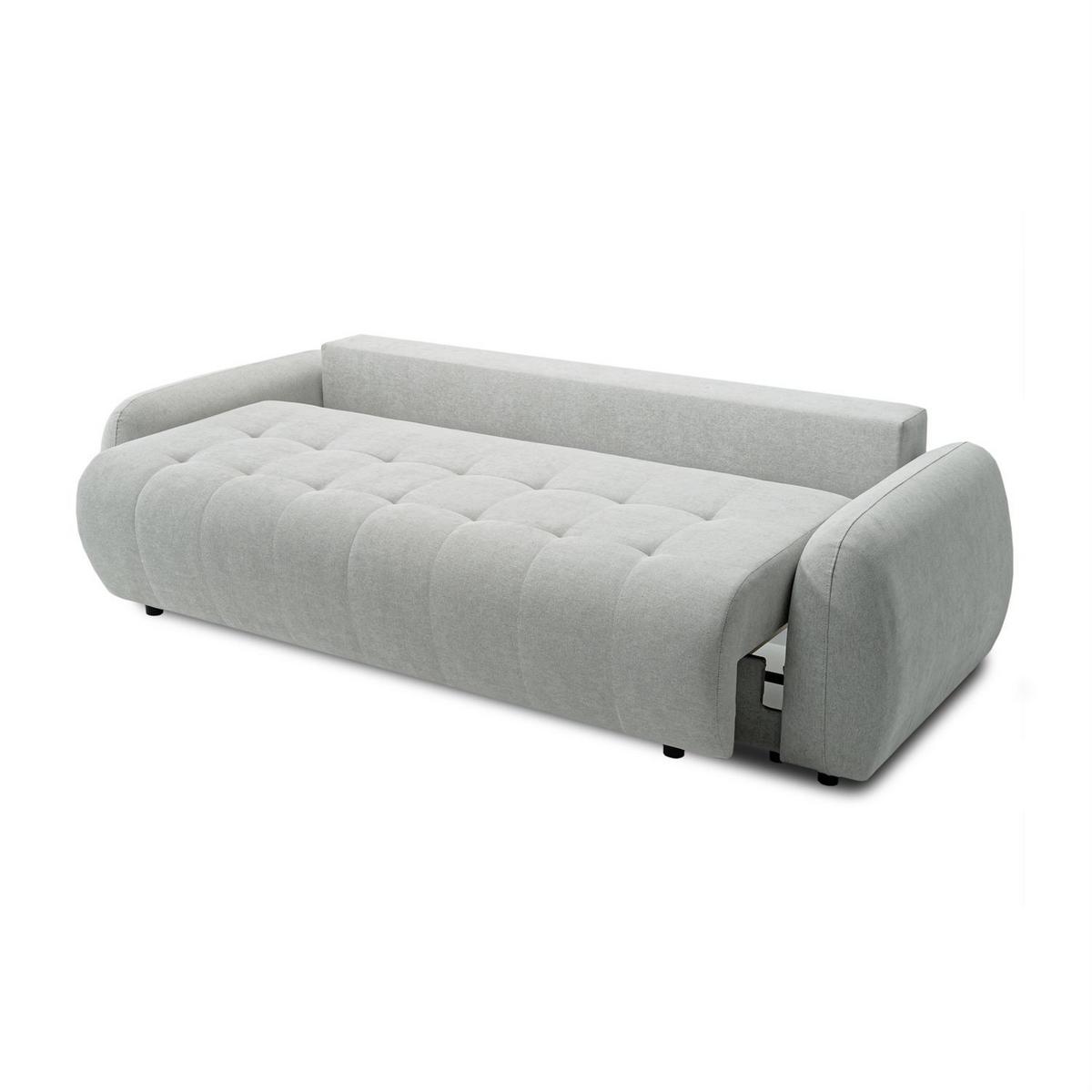 SOFA OMEGA Zweisitzer mit Schlaffunktion, Rosa 23 - Hellgrau, Textil (252/92/105cm) - Lookway