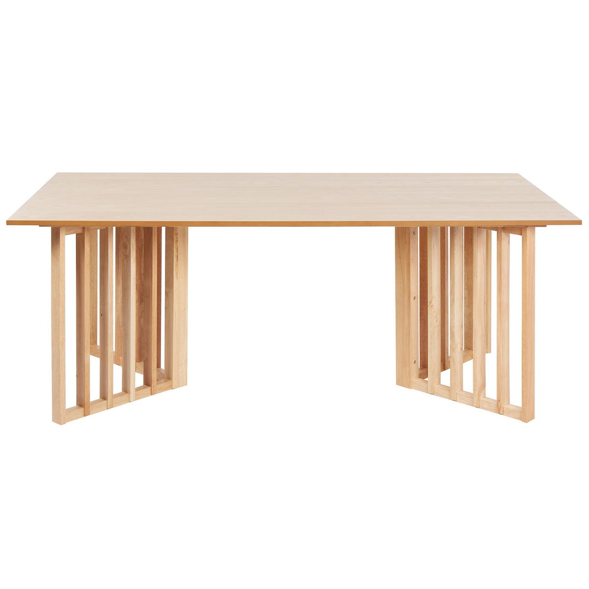 ESSTISCH Holz hellbraun 200/100 cm Leandra - Hellbraun, Holzwerkstoff (200/100/77cm) - Beliani