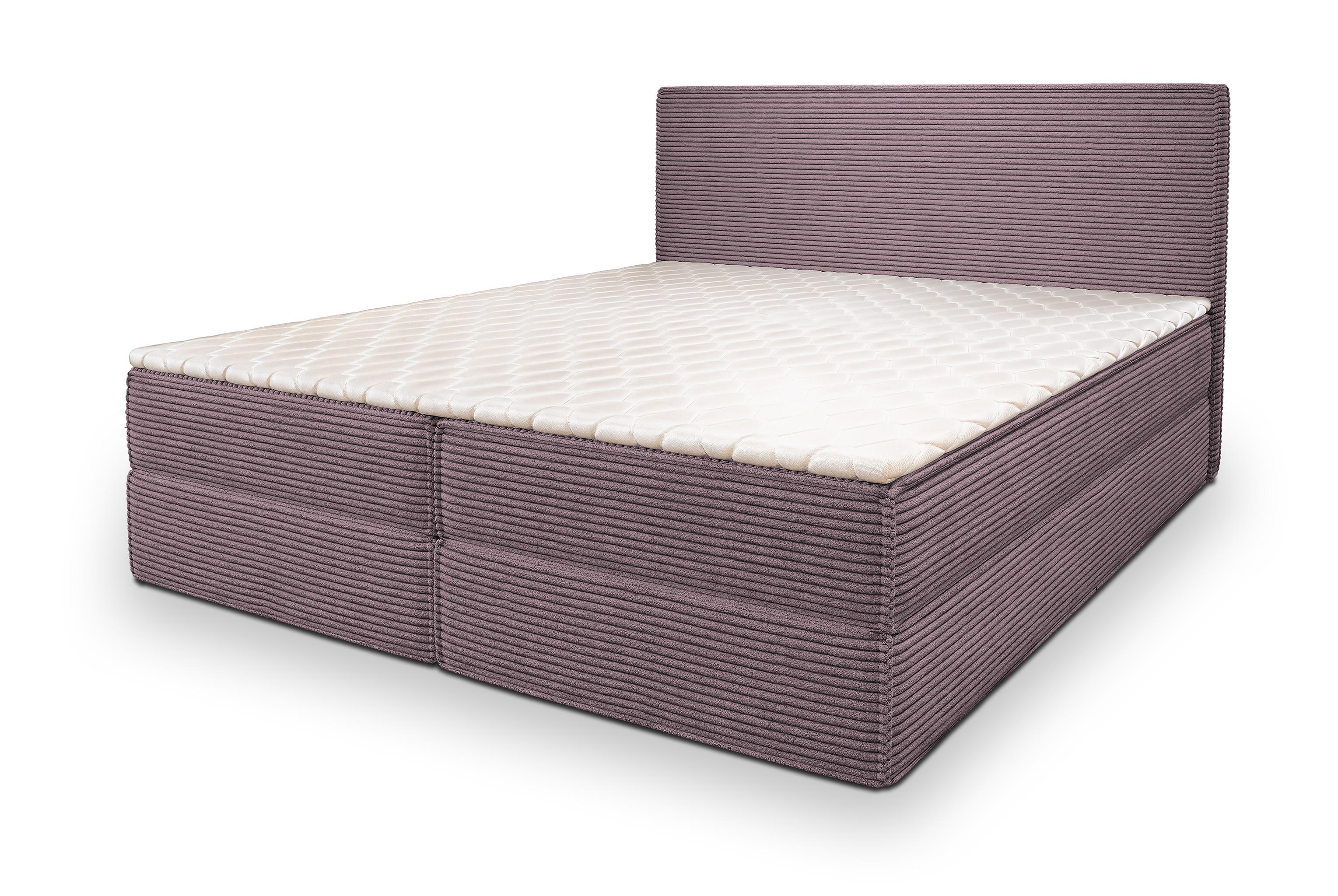 BOXBETT PELLIO 180x200 cm mit Matratze und Topper - Lila - Lila, Holz (180/200cm) - MASSENO
