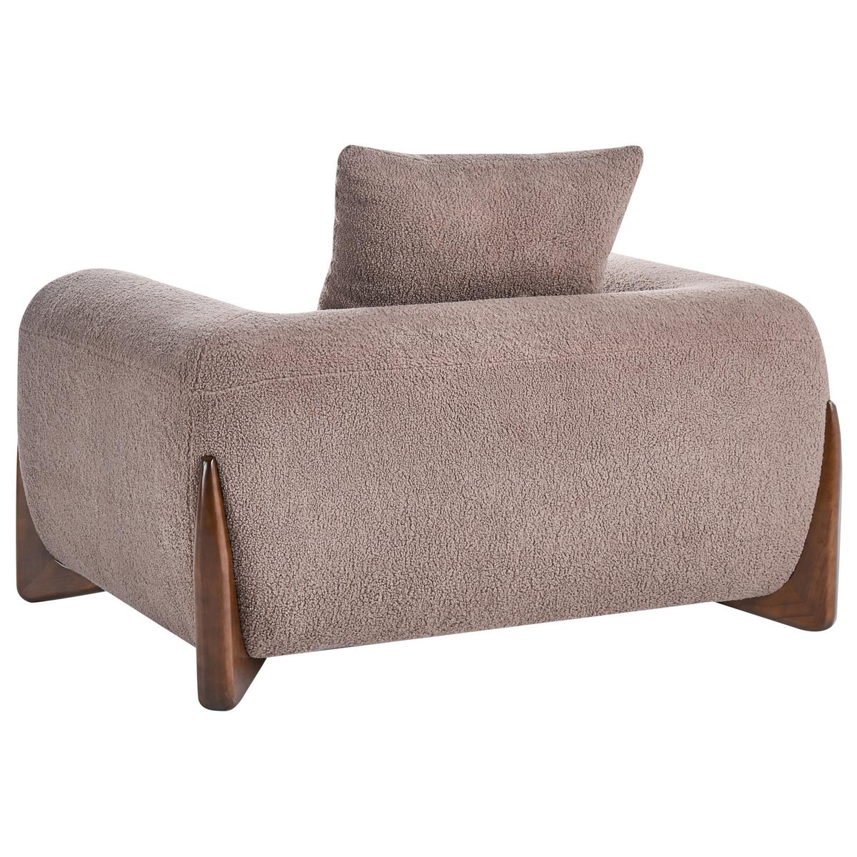 SESSEL Bouclé Braun Vinliden - Braun, Holz/Textil (118/62/87cm) - Beliani