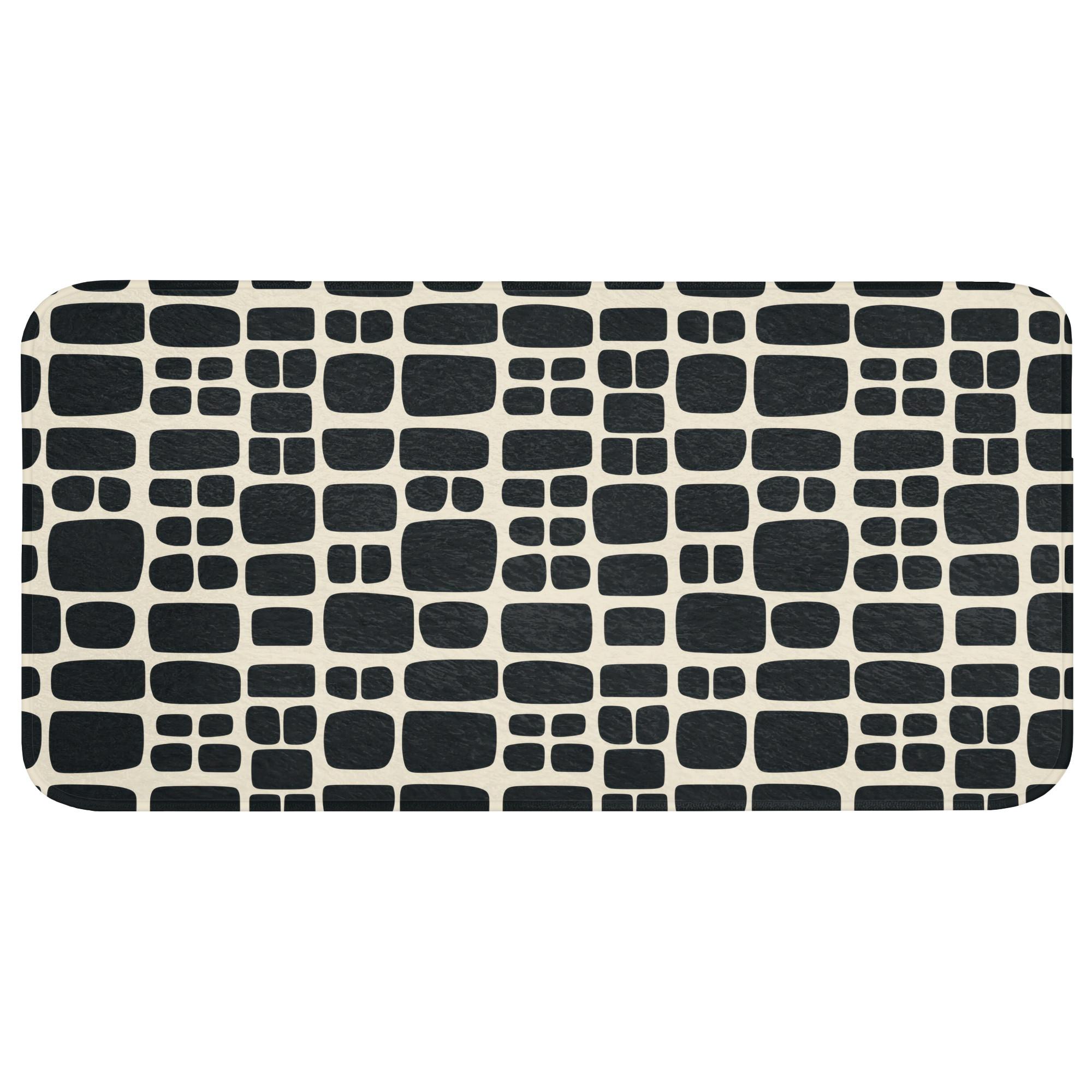 BADEMATTE Modern - Bio - Schwarz Badezimmerteppich 120x60 cm - Anthrazit, Textil (120/60cm) - OnlyWow