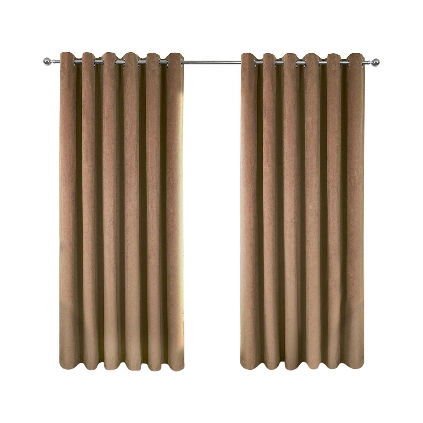 VERDUNKELUNGSVORHÄNGE Samt mit Thermo-Funktion, 117/137 cm - Beige, Textil (117/137cm) - Homescapes