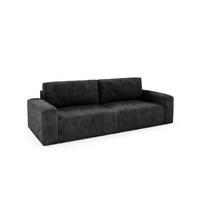SOFA Angela 3 Sitzplätze Schwarz - Schwarz, Holz (252/86/105cm) - Petits-meubles
