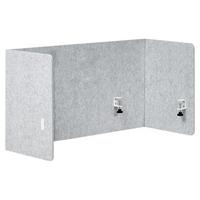 SCHREIBTISCHTRENNWAND 210/61 cm Grau Soloa - Grau, Textil (210/61/1cm) - Beliani