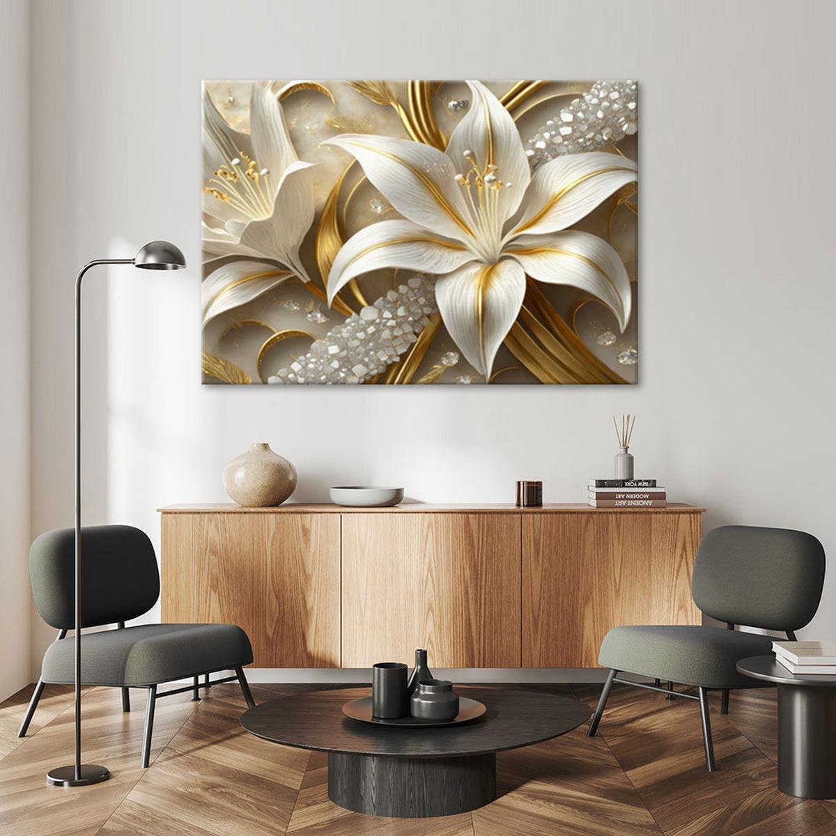 KUNSTDRUCK Gold 100/70 cm - Goldfarben, Textil (100/70cm) - KUNSTLOFT