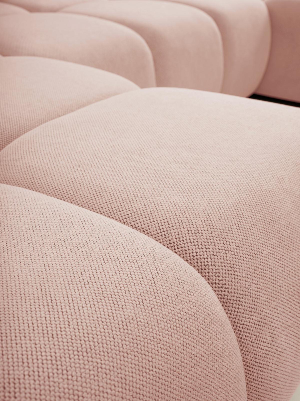 WOHNLANDSCHAFT DUCA U Rosa Jersey mit Schlaffunktion - Rosa, Holz (359/88/177cm) - MASSENO