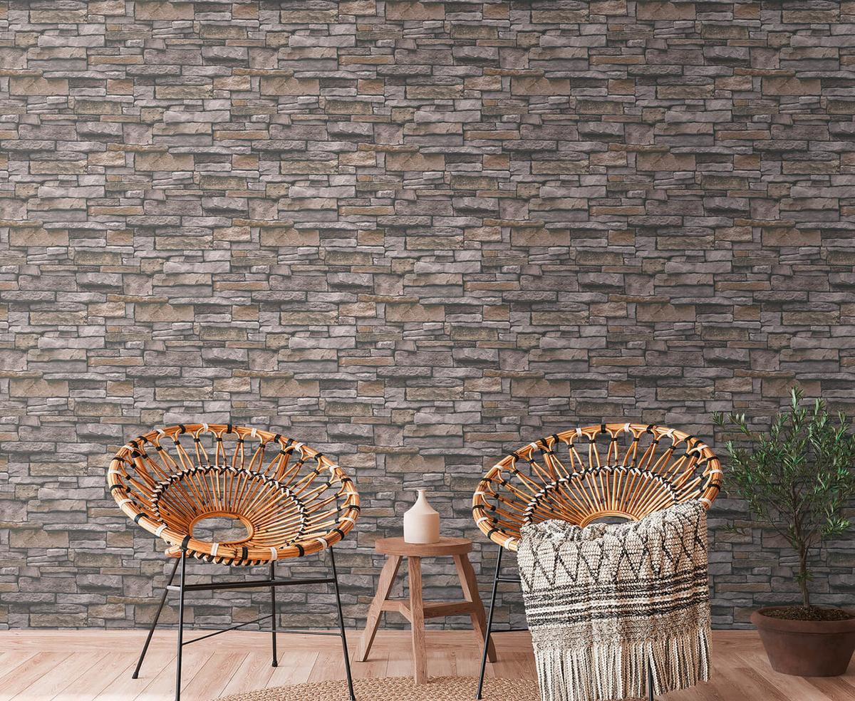 VLIESTAPETE Grau 53/1005 cm - Braun, Textil (53/1cm) - KUNSTLOFT