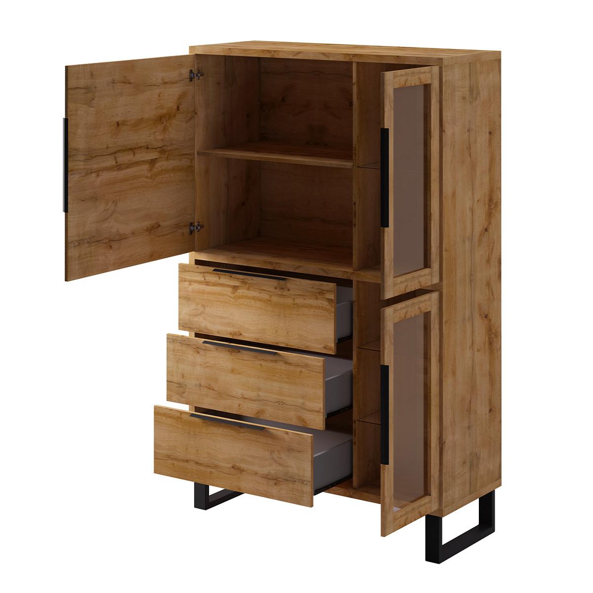 GESCHIRRSCHRANK Eden Holz und Metall - Braun, Holzwerkstoff (120/190/45cm) - Petits-meubles