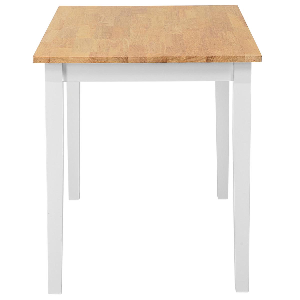ESSTISCH 114/68/75 cm Weiß, Hellbraun Rechteckig Georgia - Weiß, Holz (115/68/75cm) - Beliani