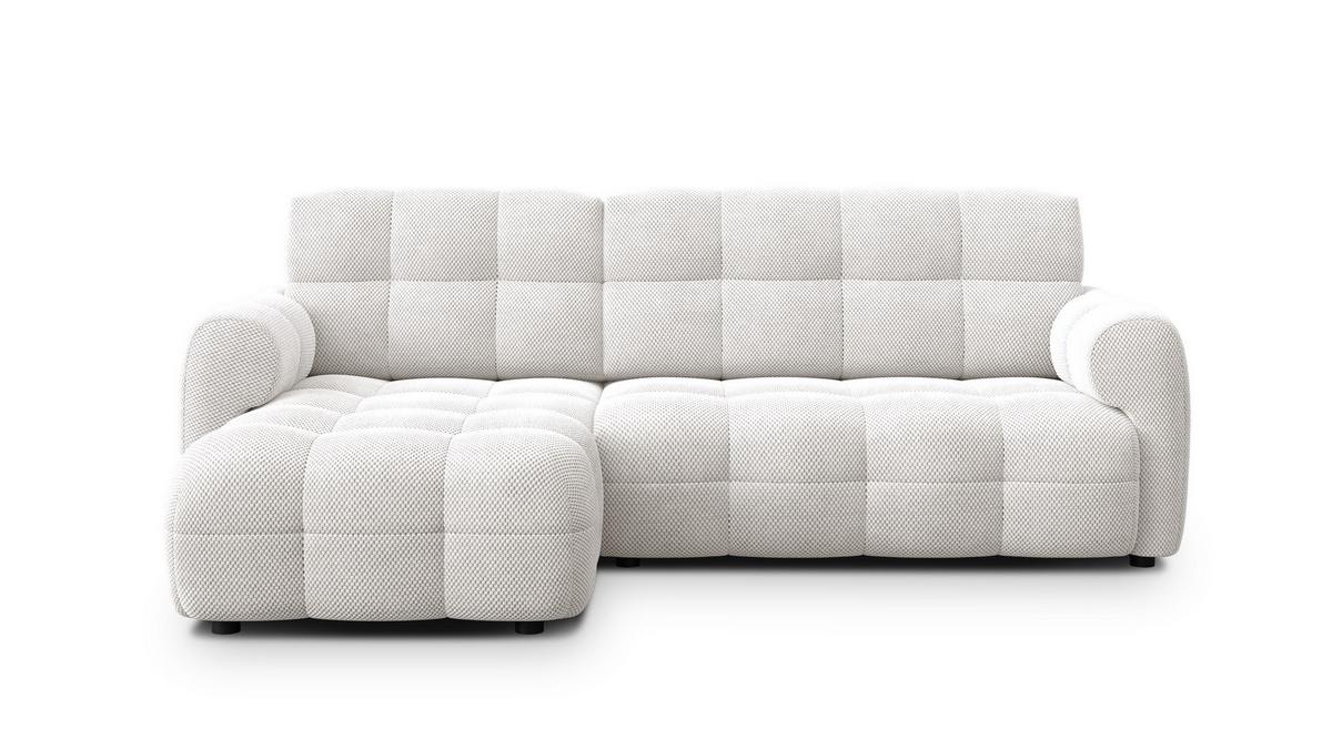 ECKSOFA MELLOW 3-Sitzer, creme - Creme/Schwarz, Holz/Textil (232/156cm) - Wozimo