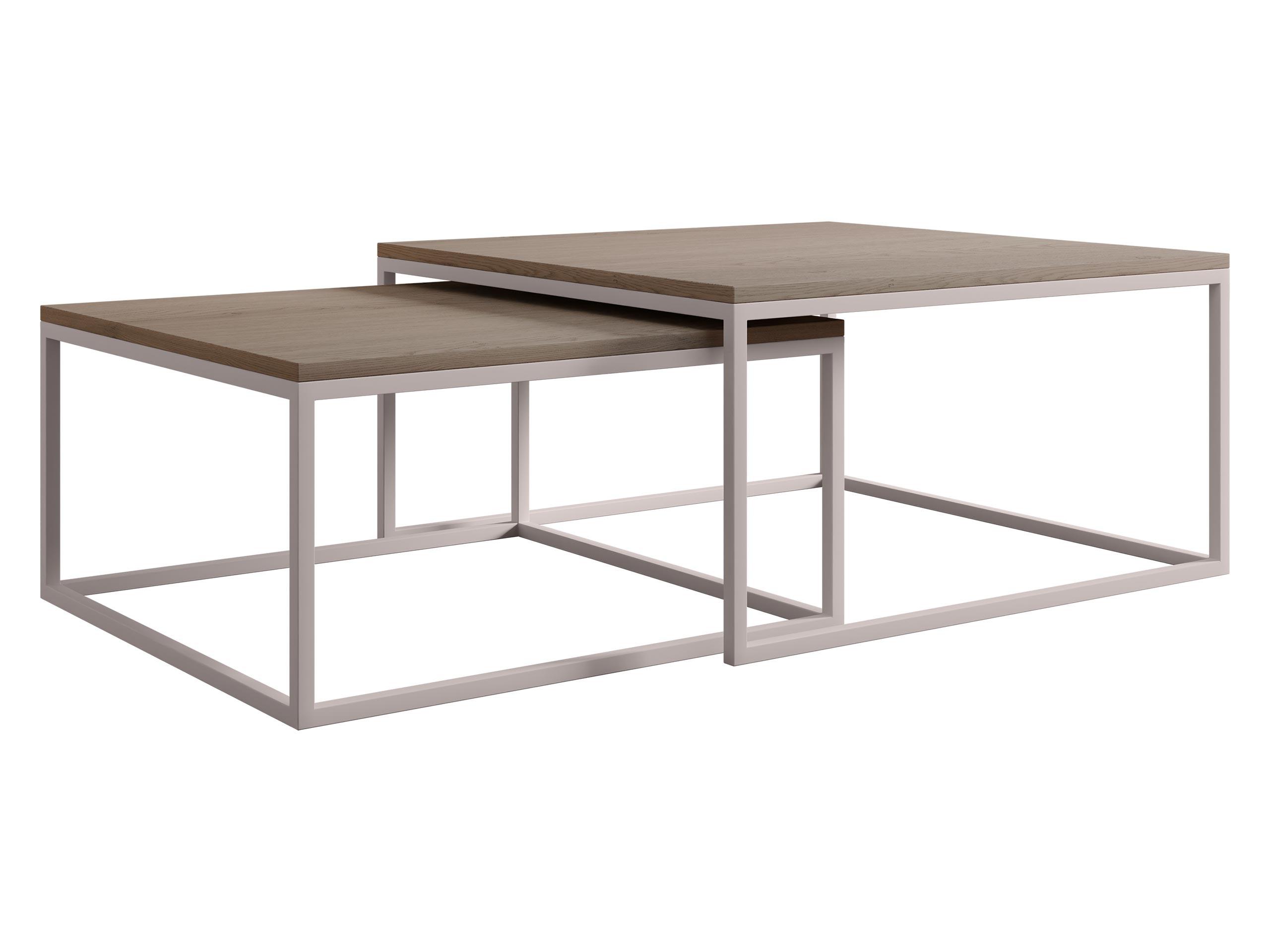 COUCHTISCH-SET Dual Cashmere - Kaschmir/Hellbraun, Holzwerkstoff/Metall (76/76/39cm) - MIRJAN24