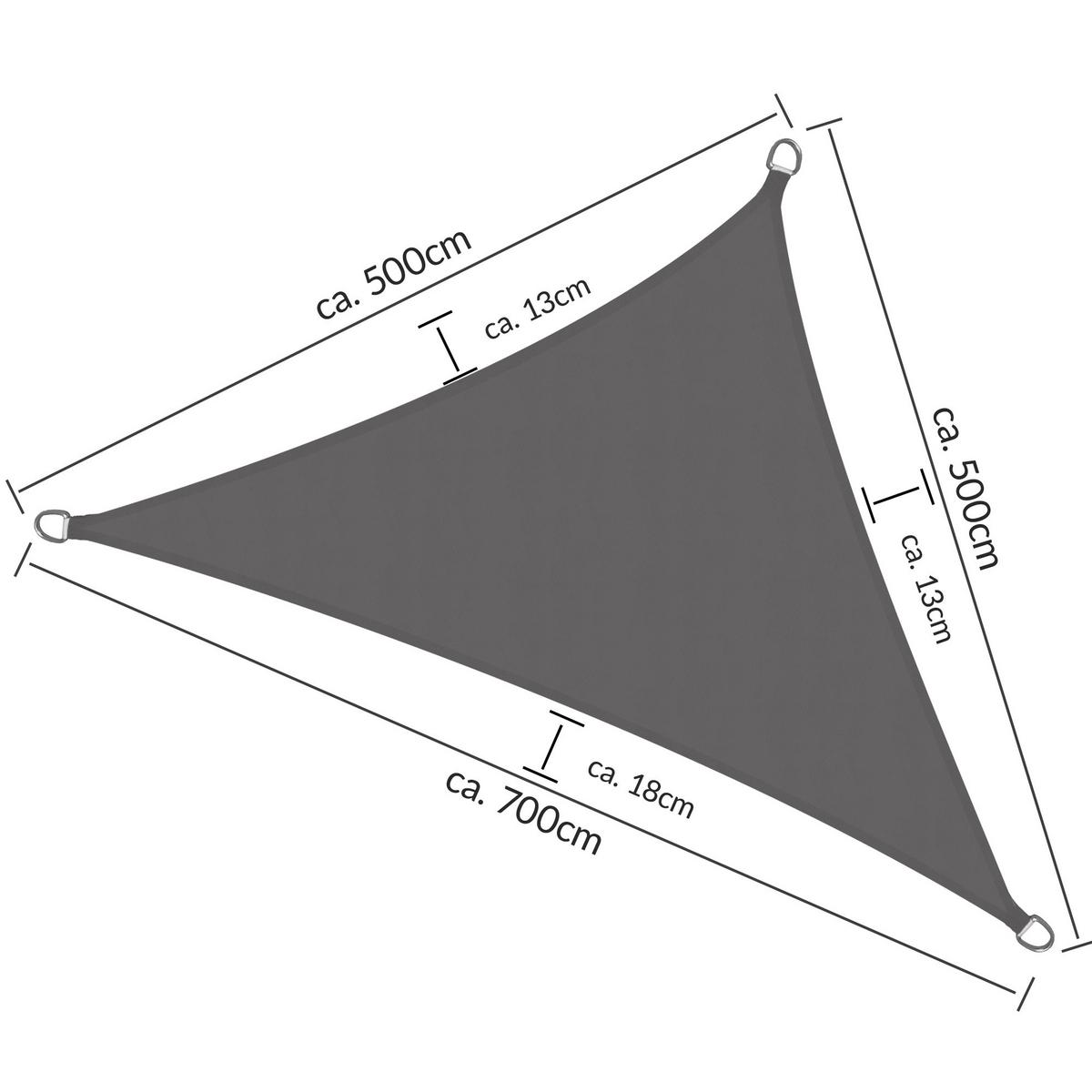SONNENSEGEL SolVision PS9 500/500/700 cm dreieckig Anthrazit PE - Anthrazit, Kunststoff (500/500cm) - Sol Royal
