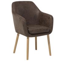 ESSZIMMERSTUHL Kunstleder Braun Yorkville - Dunkelbraun, Holz/Textil (56/82/62cm) - Beliani