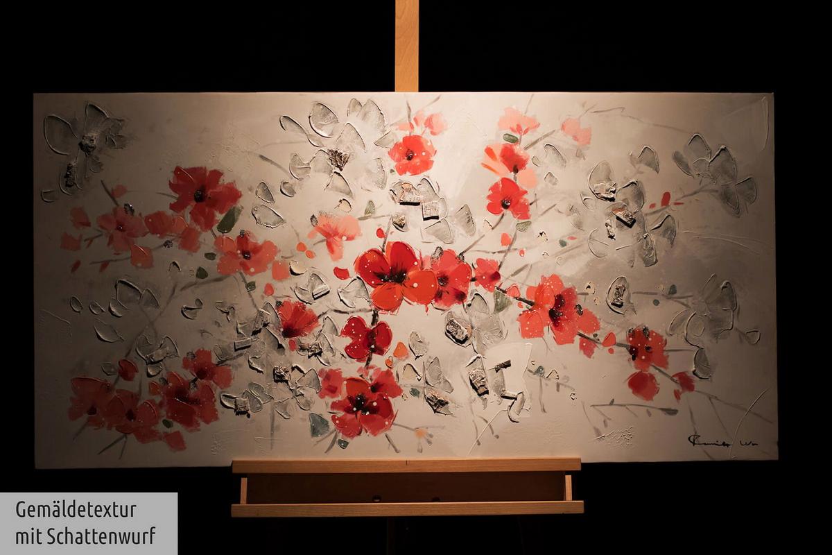 ACRYLBILD HANDGEMALT 120/60 cm - Rot, Holz/Textil (120/60cm) - KUNSTLOFT