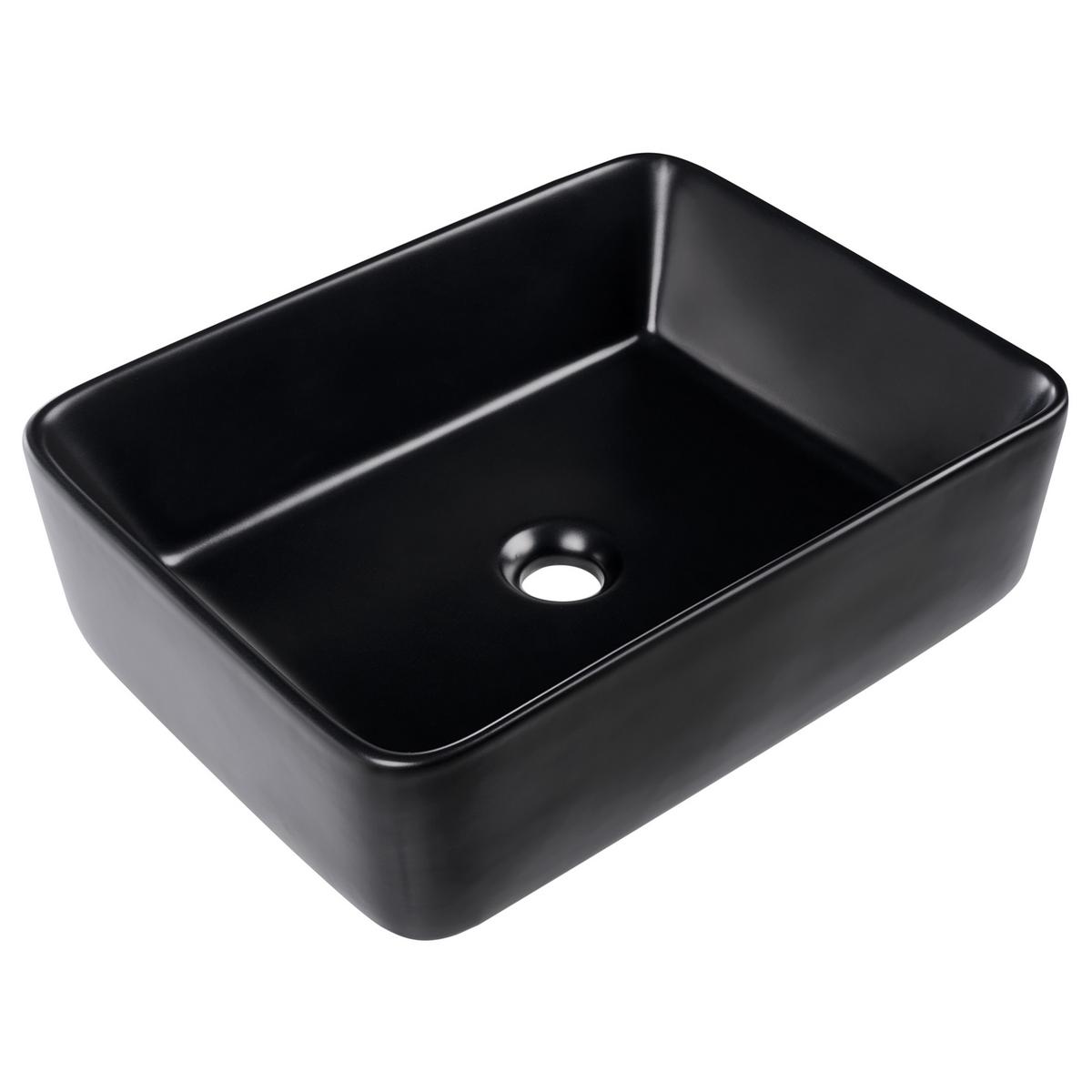 AUFSATZWASCHBECKEN Schwarz 49/38 cm Keramik Travesia - Schwarz, Keramik (49/14/38cm) - Beliani
