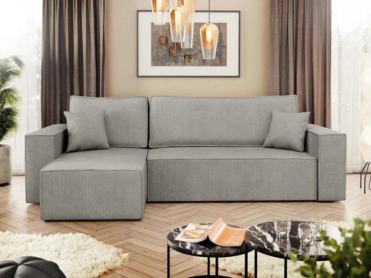 ECKSOFA Karl - Hellgrau/Schwarz, Holz/Kunststoff (244/145cm) - MIRJAN24